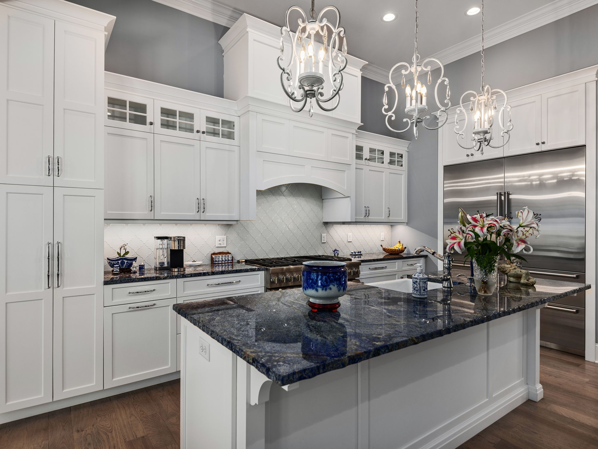 Back deck with mountain views